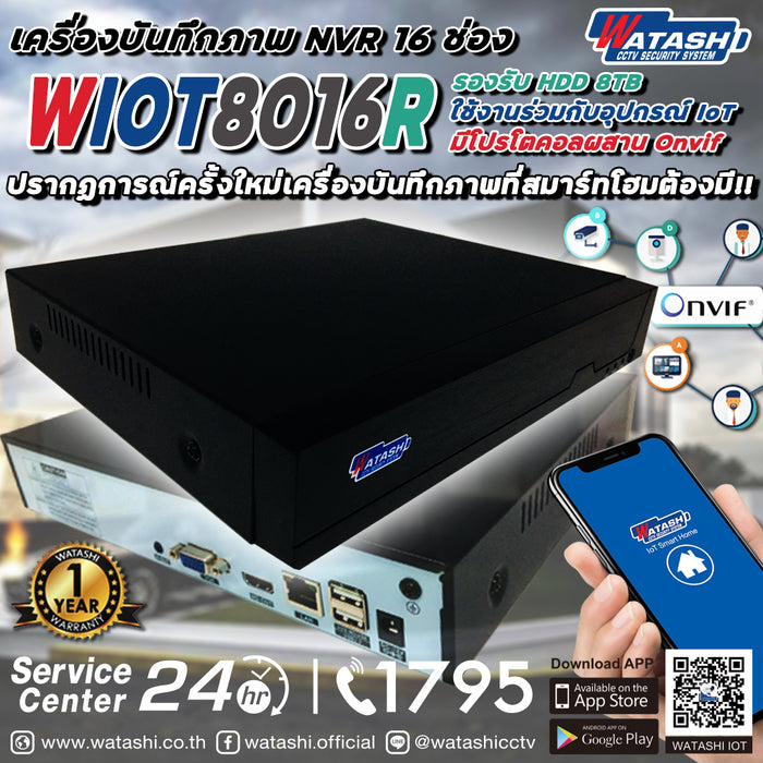 เครื่องบันทึก รุ่น WIOT8016R NVR 16CH #IOT