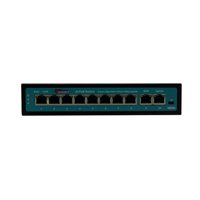 Switch Hub รุ่น WSC057-A 8Port 100M +2Port 1000M Standard AI Smart PoE Switch