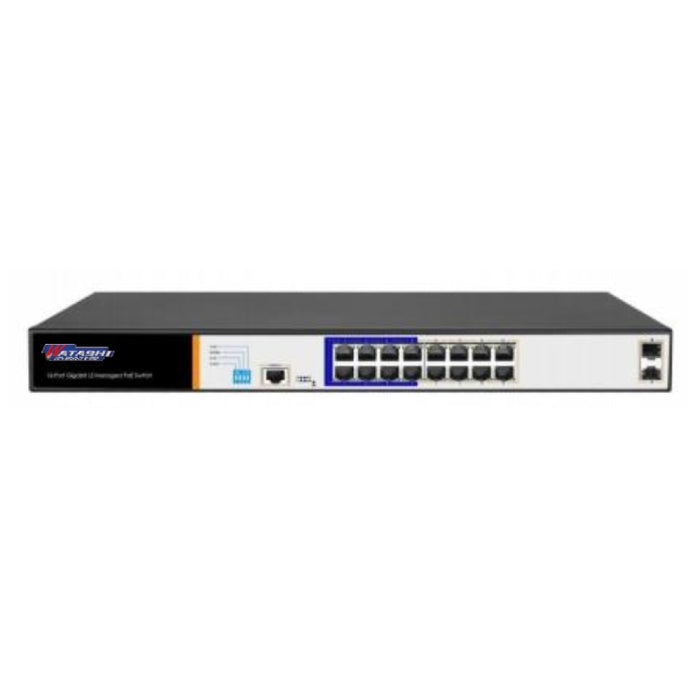 Switch Hub รุ่น WSC085 16 Port AI Gigabit Layer 2 PoE Switch