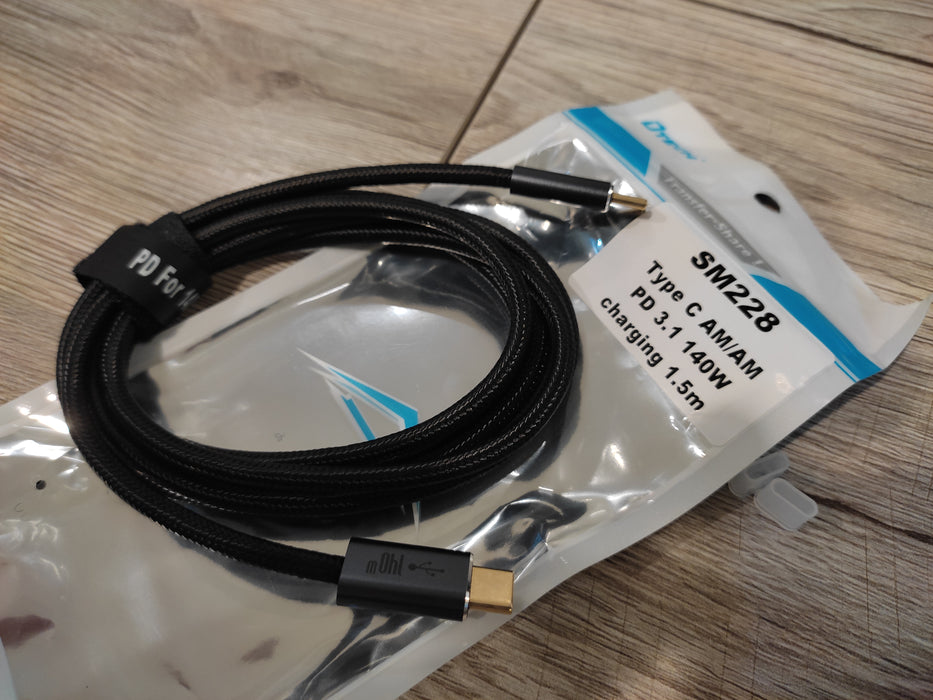 สายชาร์จ DTECH รุ่น SM228 Type-C ยาว 1.5 เมตร รองรับ PD 140W ชาร์จเร็ว รองรับอุปกรณ์หลากหลาย