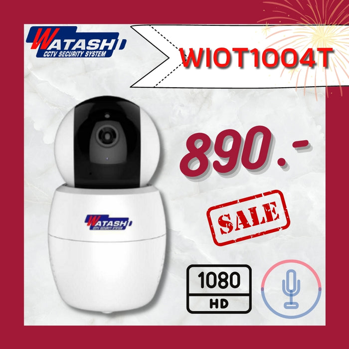 กล้องวงจรปิดไร้สาย รุ่น WIOT1004T ชัด 2ล้าน รองรับ SD Card 256 GB ใช้พูดคุยเสียงดังชัด APP #Watashi IOT