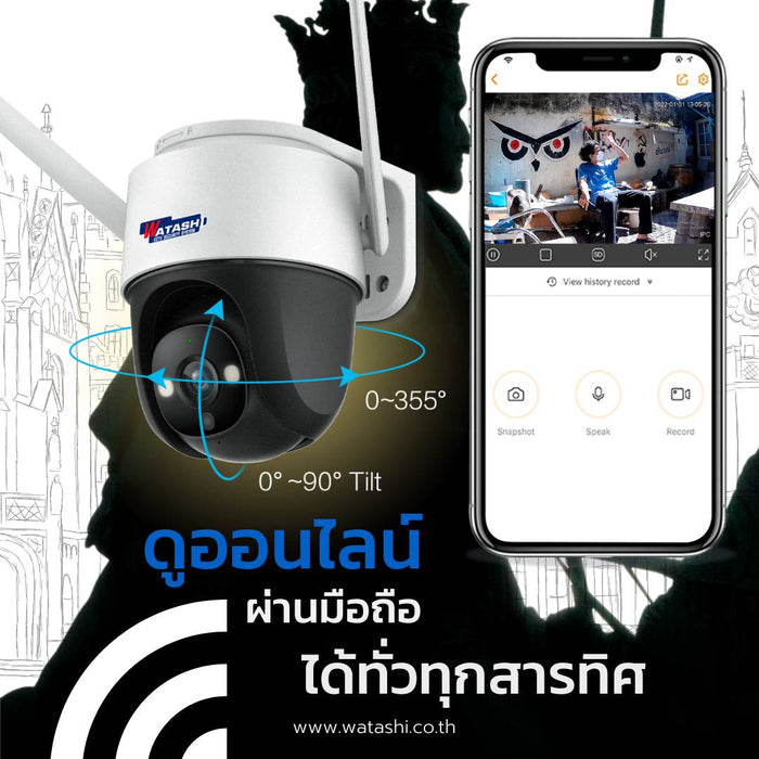 กล้องวงจรปิดไร้สายรุ่นท็อป ความชัด 4ล้าน รุ่น ราชา WIP295F-W แจ้งเตือนแม่น ภาพสี 24 ชั่วโมง #App IMOU Life