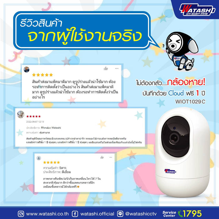 กล้องนางฟ้า รุ่น WIOT1029C แถมฟรี Cloud 1 ปีเต็ม #WATASHI IOT 💖#กล้องวงจรปิดภายในที่สวยที่สุด