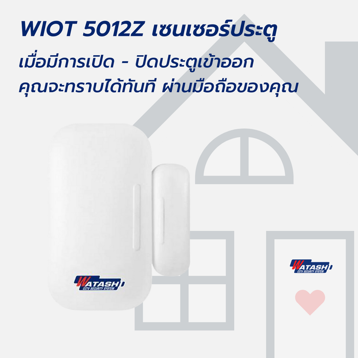 ชุดเซ็นเซอรตรวจจับ และ แจ้งเตือน การบุกรุก เปิด-ปิดประตู และควัน รุ่น WIOTS601