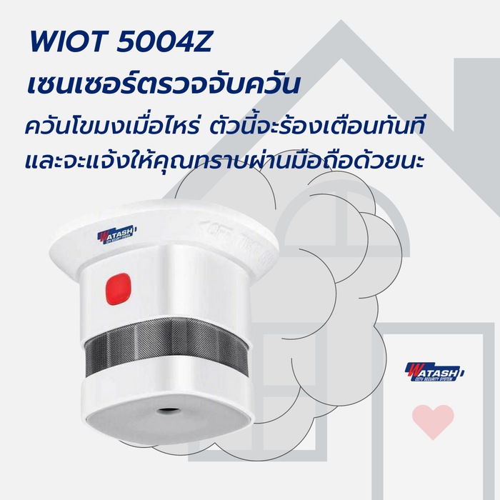 ชุดเซ็นเซอรตรวจจับ และ แจ้งเตือน การบุกรุก เปิด-ปิดประตู และควัน รุ่น WIOTS601