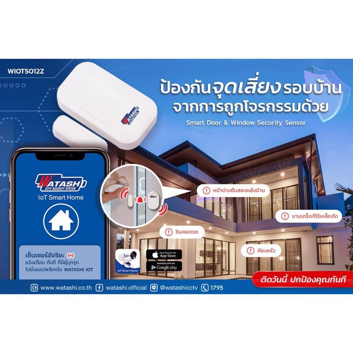 WIOT5012Z เซ็นเซอร์ประตูและหน้าต่าง Door and Window Sensor Zigbee-IOT-กล้องวงจรปิด-Watashi CCTV