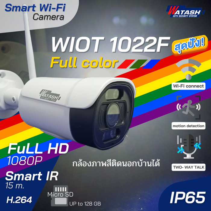 New Product !! กล้องวงจรปิด Full Color ไร้สาย รุ่น WIOT1022F APP#Watashi IOT