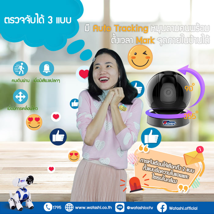 กล้องวงจรปิด รุ่นนำทรัพย์ WIP285-W คมชัด Full HD แจ้งเตือนแม่น #App IMOU Life