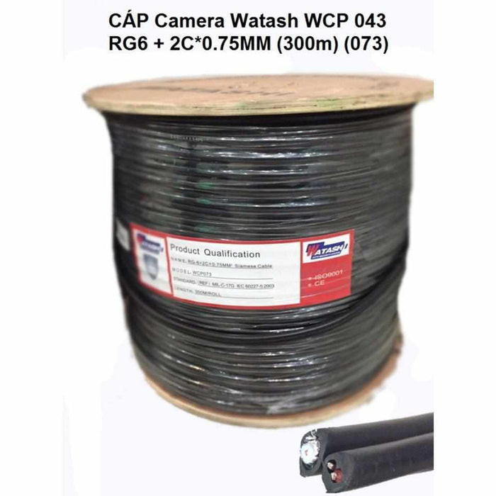 CABLE RG6/2Cx0.7 MM. 300 M. WATASHI #WCP073-Cable-กล้องวงจรปิด-Watashi CCTV