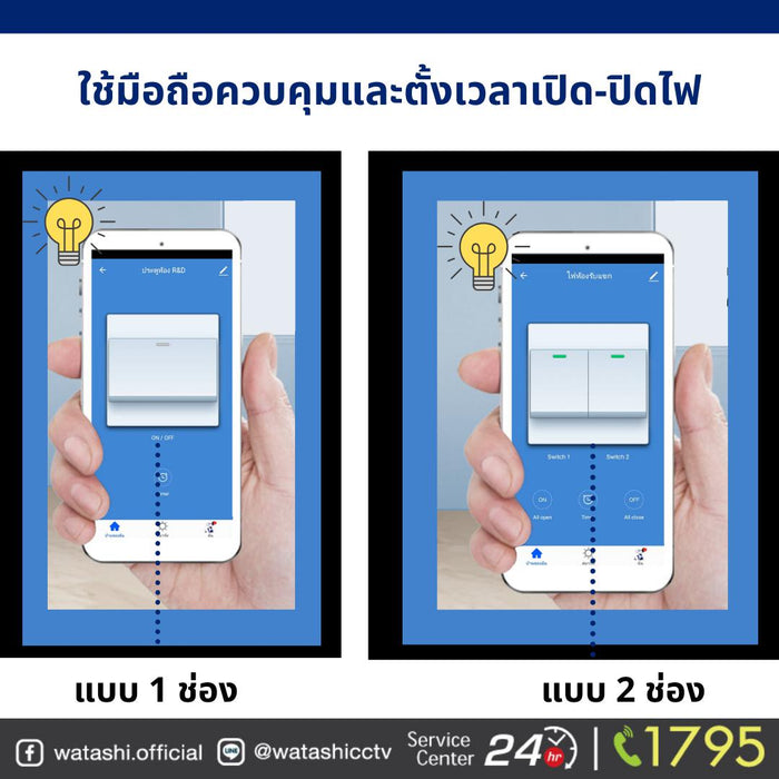 Zigbee Light Smart Switch สวิตซ์ เปิด-ปิดไฟ รุ่น WIOT5007Z-WIOT5009Z