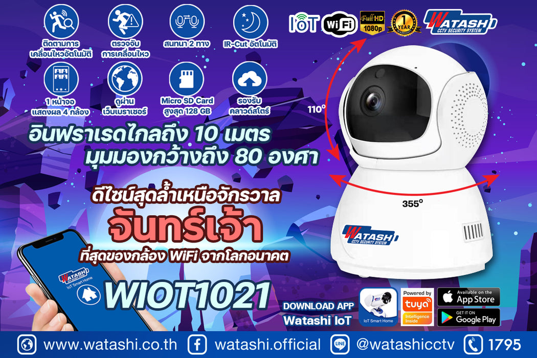 กล้องวงจรปิดไร้สาย WIOT1021 กล้องจันทร์เจ้ากระต่าย #ฟรีเมม 32 GB