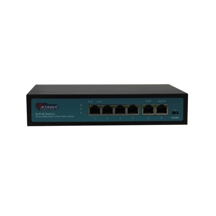 Switch Hub รุ่น WSC056 4-Port 100M Standard AI Smart PoE Switch-Switch Hub Poe-กล้องวงจรปิด-Watashi CCTV